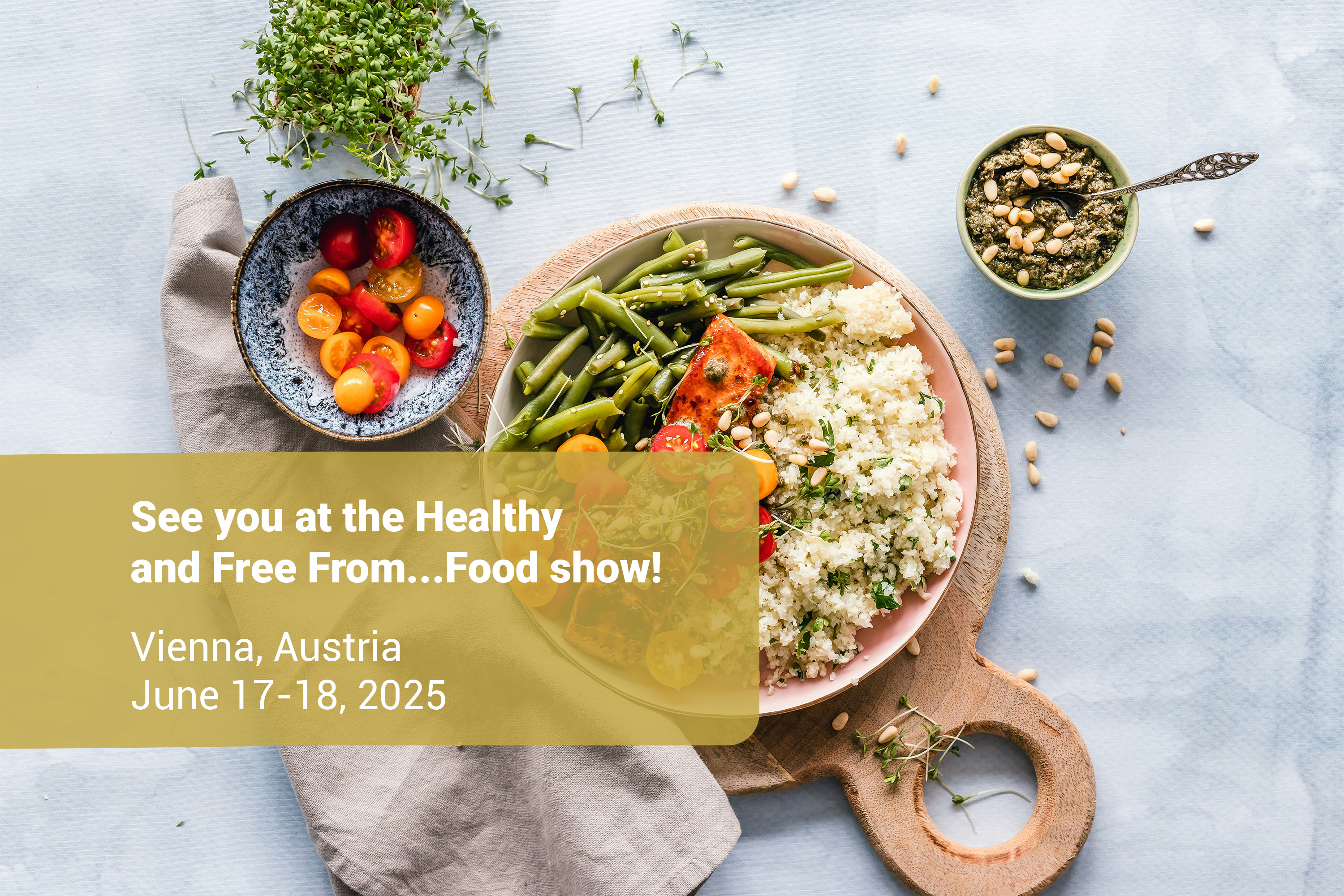 Meet us at the Free From.. Food Show and discover the latest trends in the healthy / free from segment!