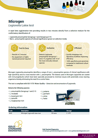 Microgen Legionella Latex test