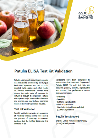 Patulin ELISA Test Kit Validation